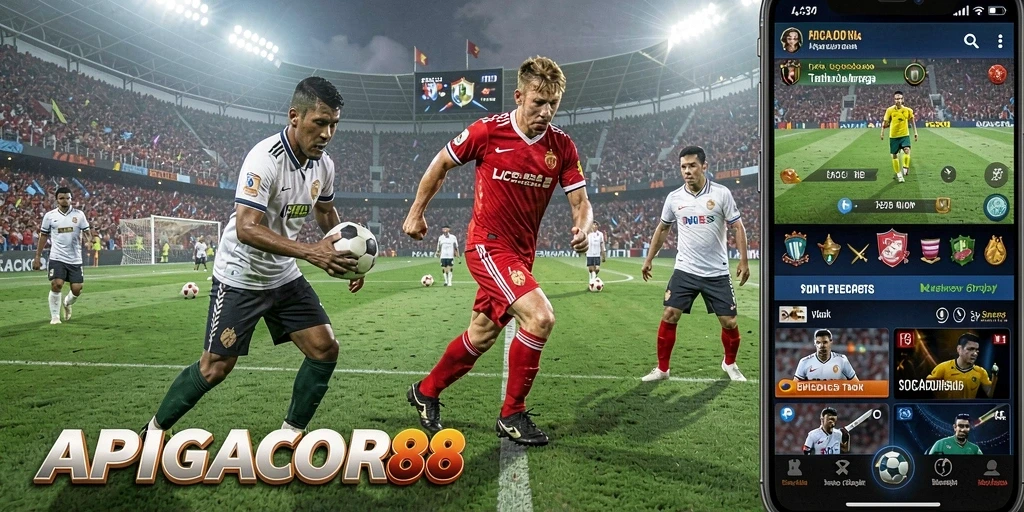 Tampilan antarmuka dan fitur menarik dari APIGACOR88 saat bermain sportsbook.