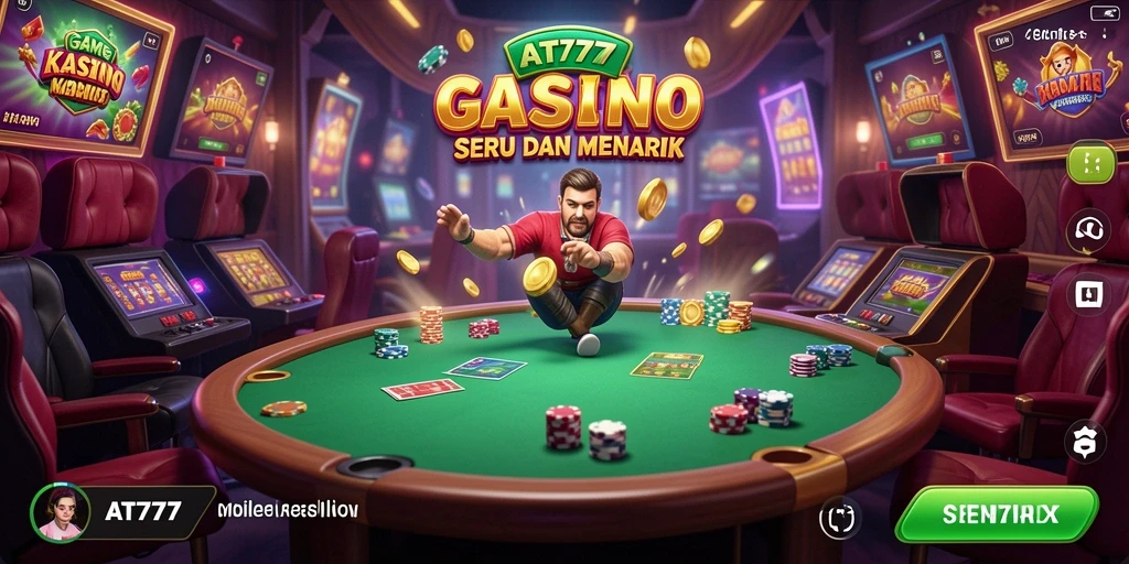 Tampilan gameplay menarik di AT777 dengan nuansa Kasino nyata.