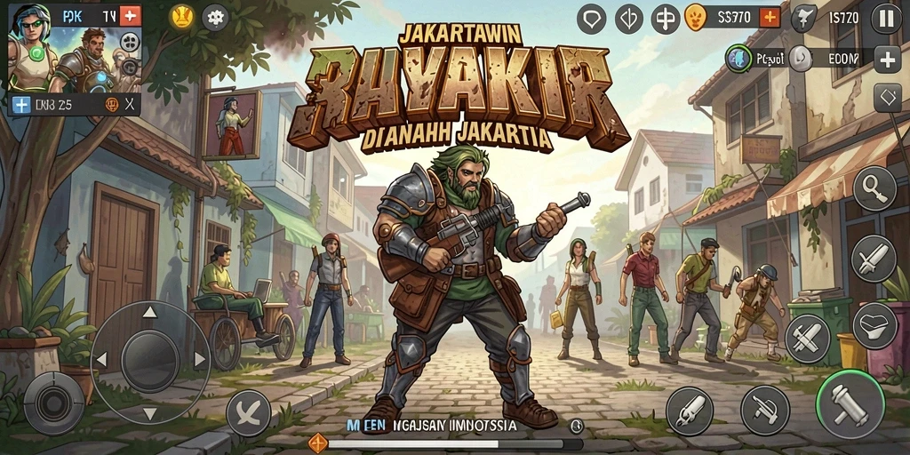 Tampilan utama gameplay JAKARTAWIN yang menampilkan aksi RPG yang menarik.