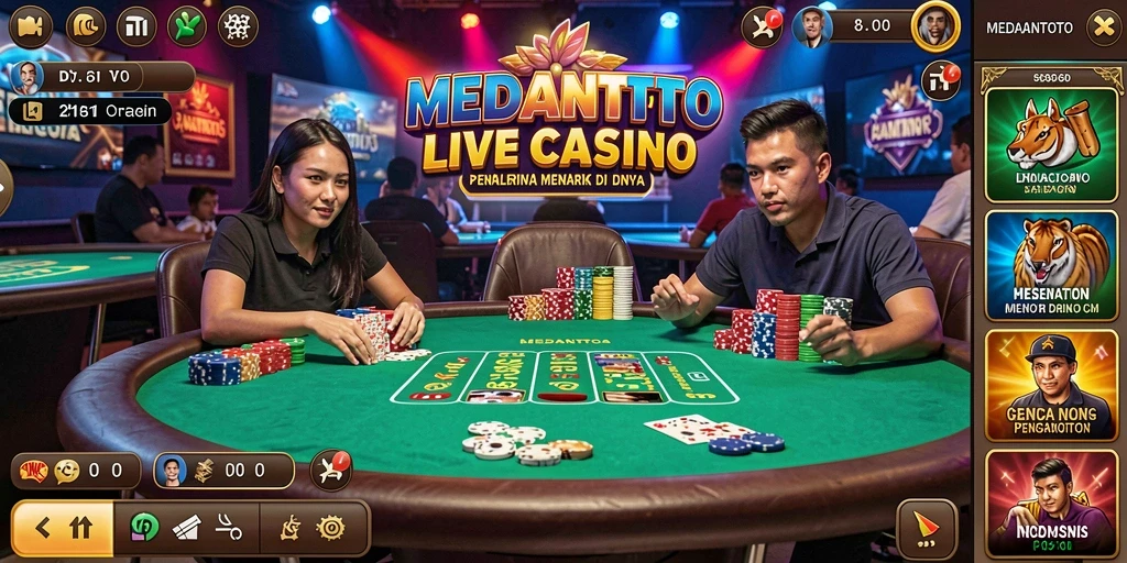 Tampilan gameplay Live Casino yang mengasyikkan di MEDANTOTO.