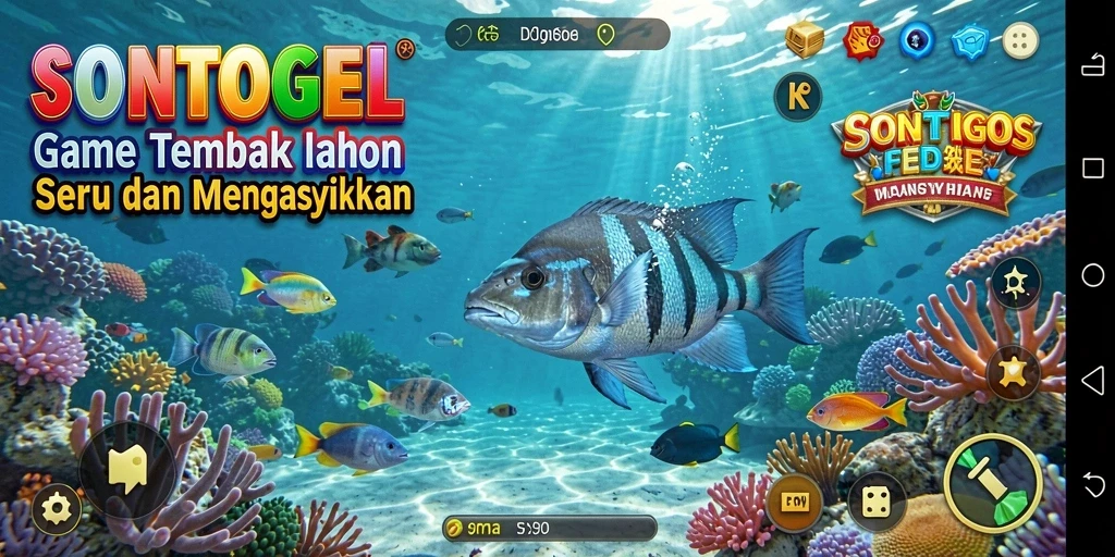 Screenshot gameplay Tembak Ikan yang seru dan mendebarkan.