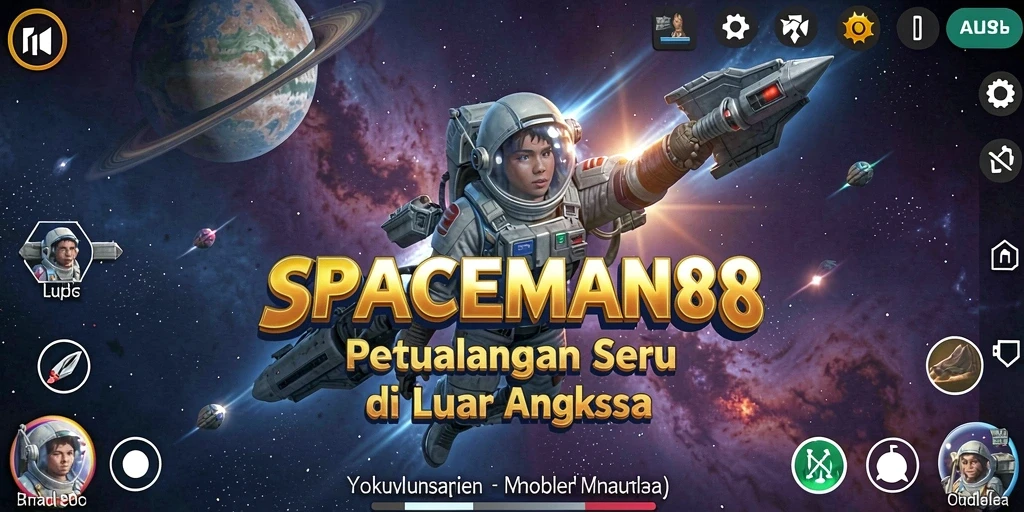 Screenshot gameplay SPACEMAN88 menampilkan petualangan luar angkasa yang seru.